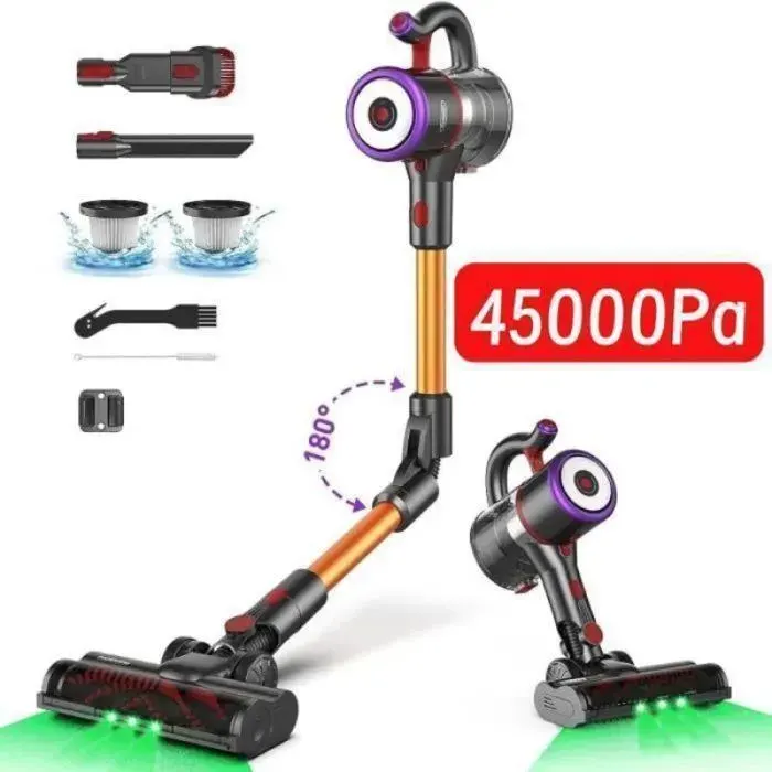 aspirateur balai sans fil poil animaux puissant- 550W haute performance 45Kpa aspiration puissante LED léger er ASPIRATEUR BALAI