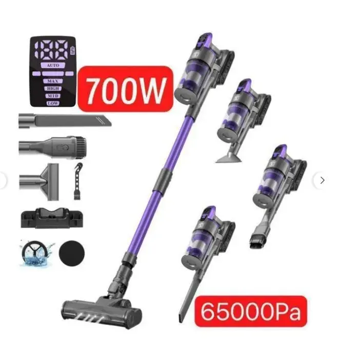 aspirateur balai sans fil poil animaux puissant- ultra-léger silencieux multi-surface 700W/65kPaautonomie 70 min ASPIRATEUR BALAI