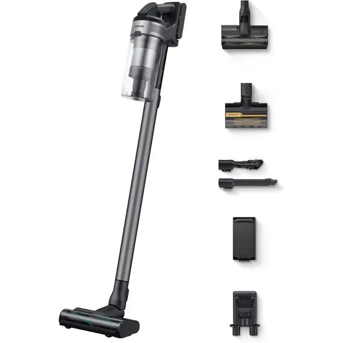 Aspirateur balai sans fil pour animaux - Samsung - Jet 75E Pro - 200 AW - Batterie amovible - Jusquà 60 min dautonomie