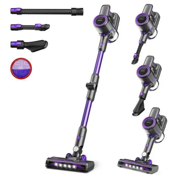 Aspirateur balai sans fil POWEART N700 aspiration puissante de 30 kPa autonomie de 45 minutes