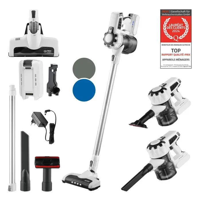 Aspirateur Balai Sans Fil Puissante 120W - Aspirateur Balai Sans Sac Multifonctions 2in1 - Autonomie 40 min - 2200 mAh