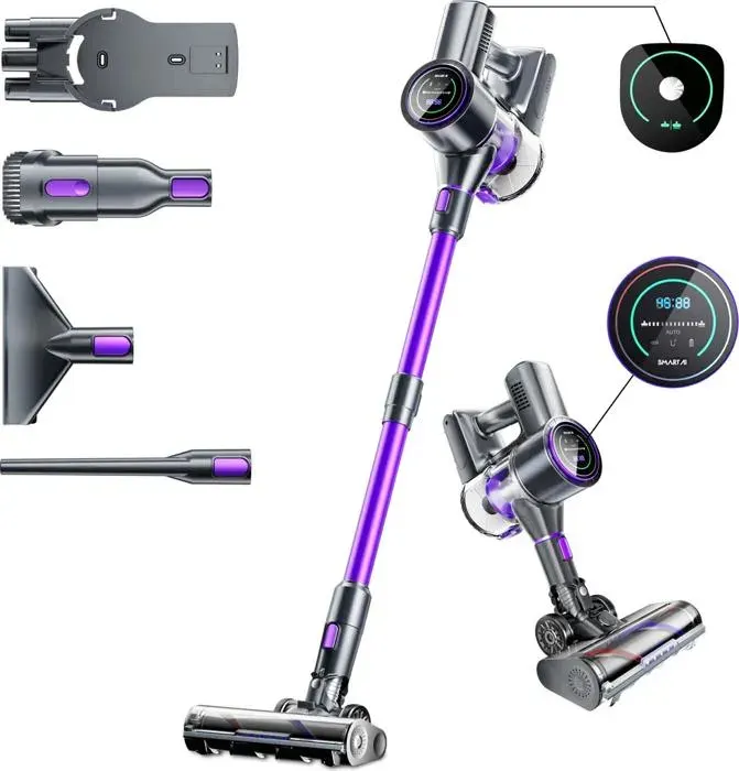 Aspirateur Balai sans Fil - SMARTAI - P40 - 50 Kpa - Jusquà 65 min dautonomie - Bac 13 L