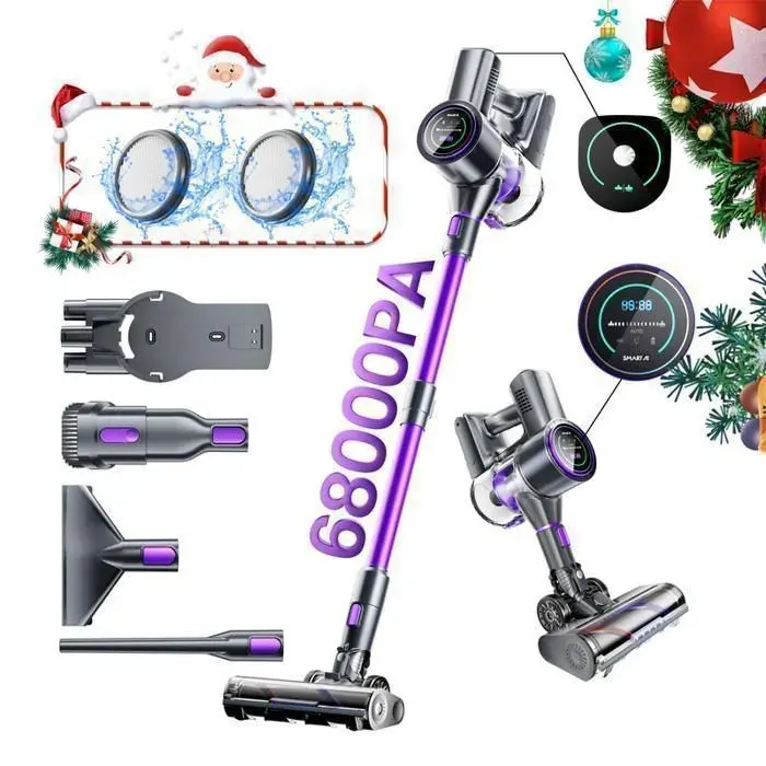 Aspirateur balai sans fil - SMARTAI - P40 - 68 000Pa/600W - 60 min autonomie - Collecteur 13L