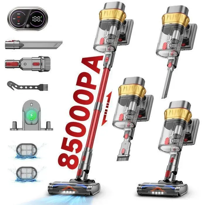 Aspirateur balai sans fil - Tdyon Fame Z - Auto-portant - 80 min- 750 W - 2.8L - 85 kPa - Écran LED - Batterie amovible