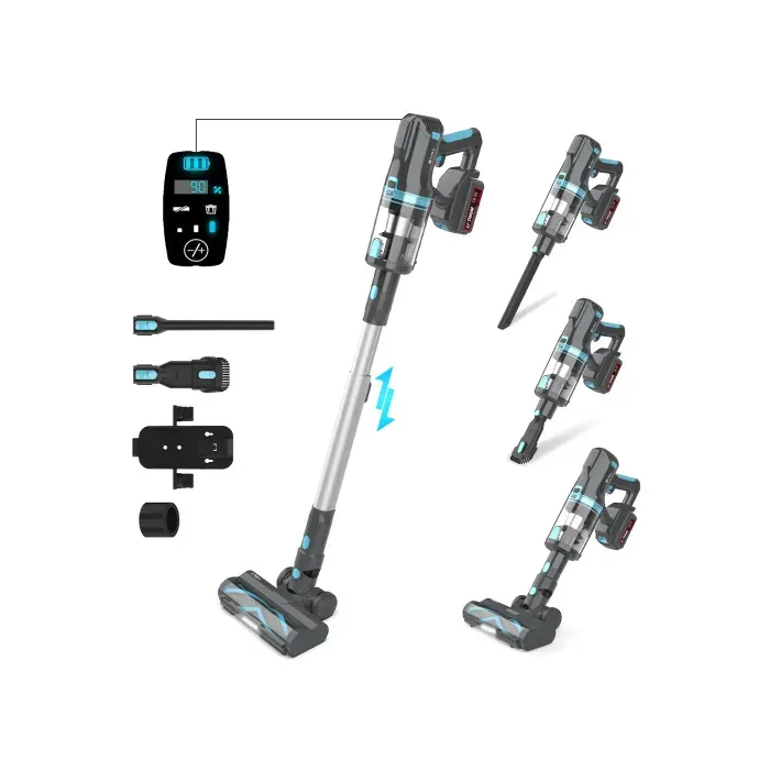 Aspirateur Balai Sans Fil UMLo V11 28KPa 150AW 4000mAh 60min Filtration HEPA 5 Étapes Écran LED Multi-surfaces