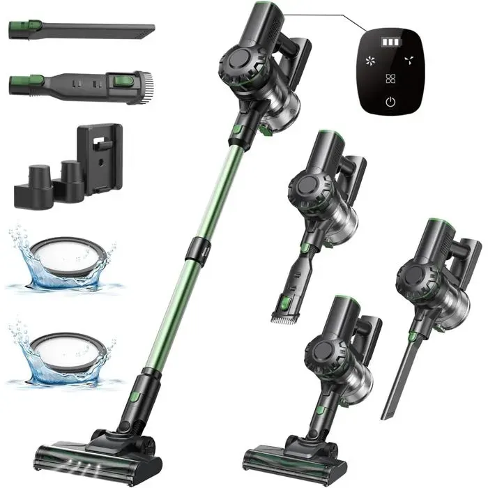 Aspirateur Balai Sans Fil V9Pro 500W - 45Kpa - 60 Mins Aspirateur Sans Fil Puissant Avec Écran Led Moteur Sans Balais Hypermotor