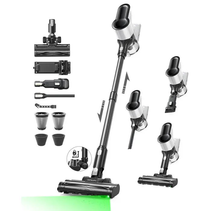 Aspirateur Balai sans Fil VACTechPro 550W/50Min/50KPAAspirateur sans Fil système de filtration 8couchespuissant pour sols et tapis