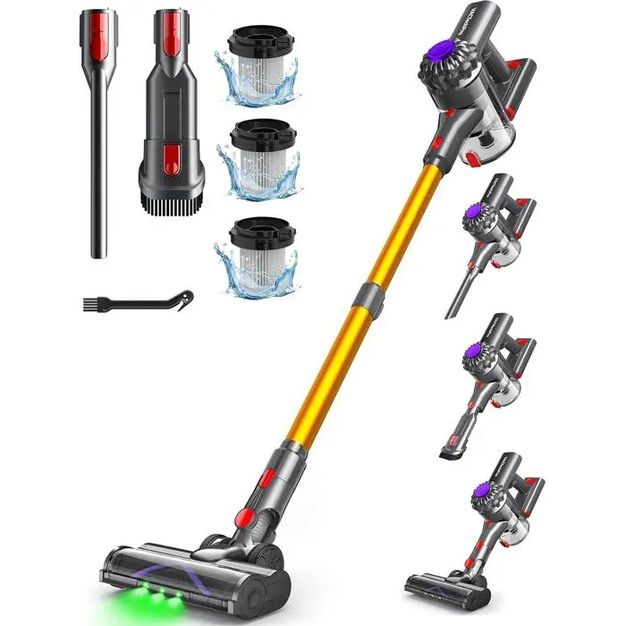 Aspirateur balai sans fil - VACTECHPRO - V15 - 35 kPa - 35 min autonomie - 6-en-1