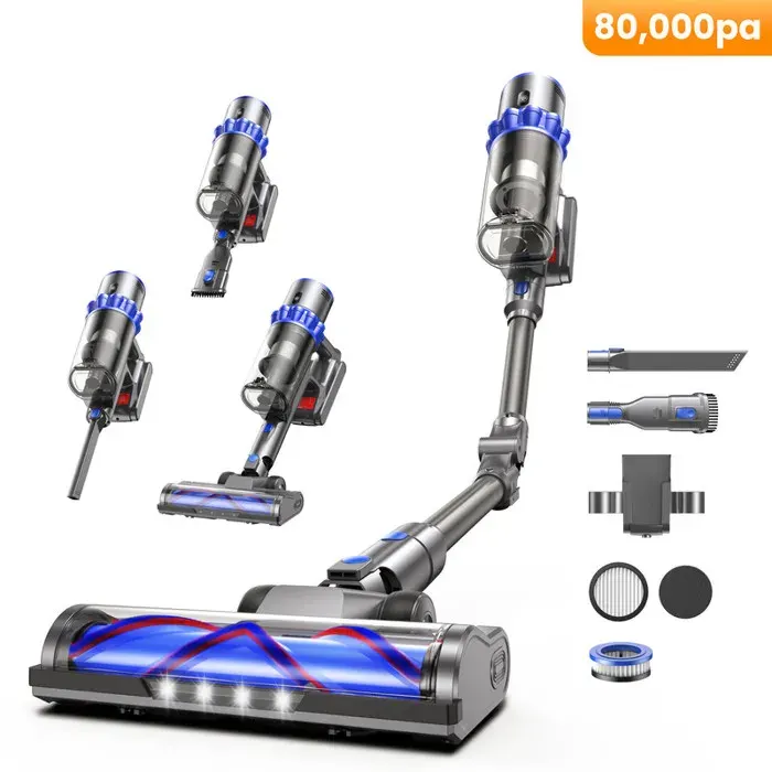 Aspirateur balai sans fil - YOIMOIMO - 80000 Pa - 650W - Autonomie 70 min - Faible bruit