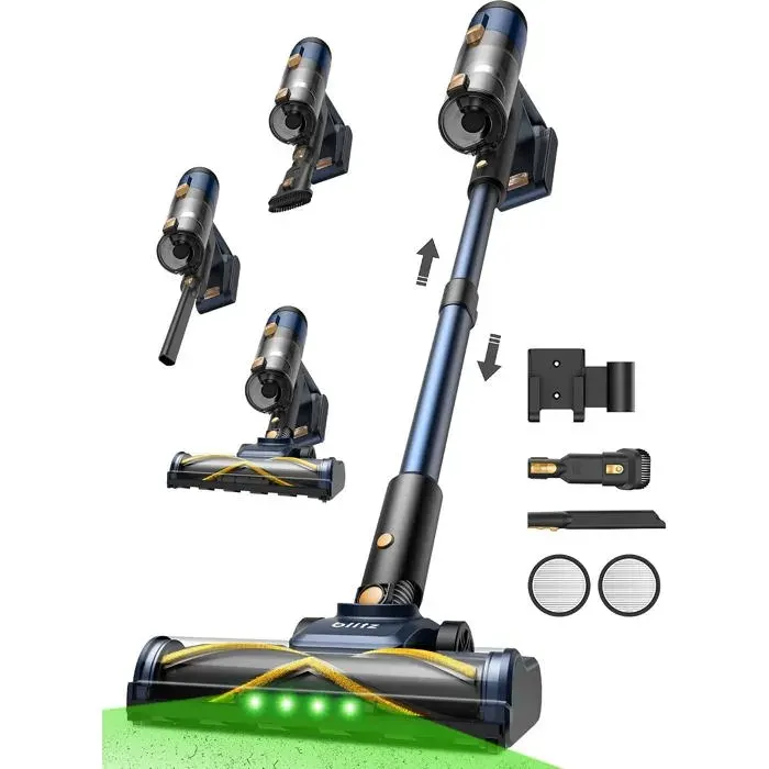 Aspirateur Balai Sans Fil50Kpa/50Min/450W Aspirateur Sans Fil PuissantTechnologie GreeneyeÉcran LedBrosse Anti-EmmêlementRech