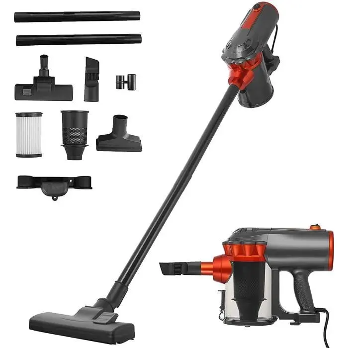 Aspirateur Balai Sans Sac JOULLI-Aspirateur à Main 2 en 1-haute capacité 1.5 L 600W/18Kpa Puissance daspiration tapis de sol dur