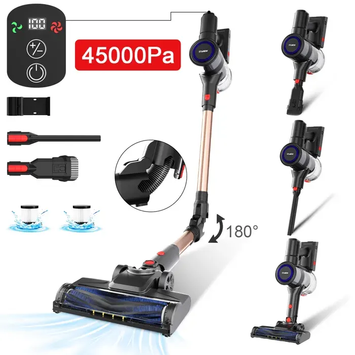 Aspirateur balai - STANEW - 45000Pa/550W - Pliable 180° - 40 min autonomie - Brosse anti-emmêlement