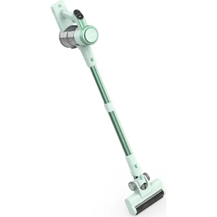 Aspirateur balai vert 23KPa 48 min Écran LED Tapis/poils/sols durs Longue autonomie