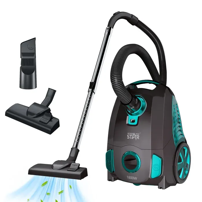 Aspirateur Compact Sans Sac 1800 W Bac de 4 L Aspirateur Portable Puissant de 22 kPa Câble de 5 m pour Tapis Poils dAnimaux