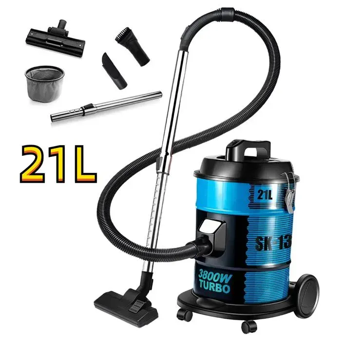 Aspirateur Cyclonic Aspirateur sans sac Capacité 21 L 3800 W Câble 45 m Forte aspiration Silencieux pour Tapis Sols durs etc