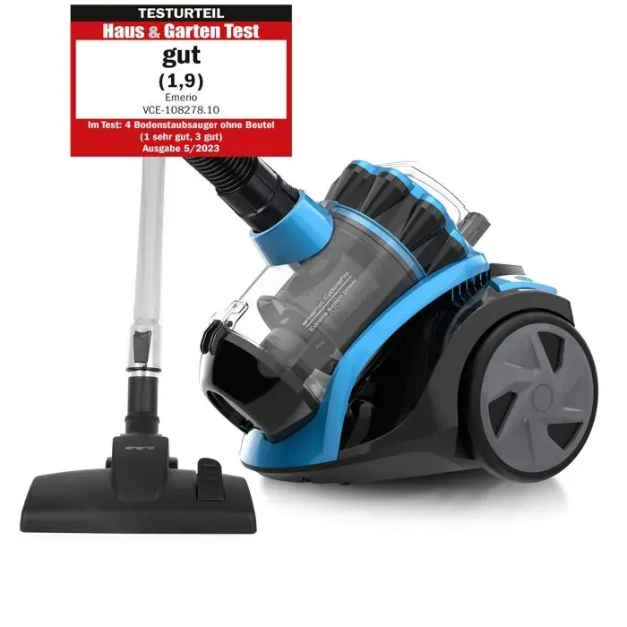 Aspirateur Cyclonique - Emerio - VCE-108278.10 - Sans Sac - HEPA - Compact
