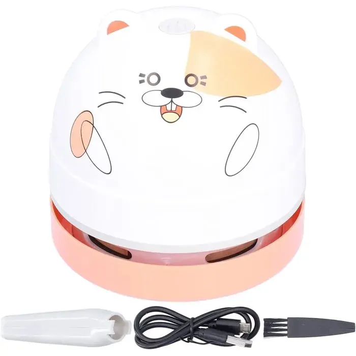 Aspirateur de Bureau de Conception Animale Mignon Mini Balayeuse de Poussière de Table de Charge USB avec Clavier (Hamster)