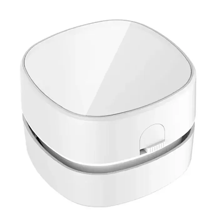 Aspirateur de bureau mini balai à poussière de table aspirateur à miettes aspirateur portatif sans fil blanc Label