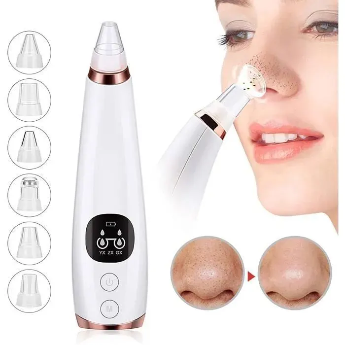 Aspirateur de Point Noirs Multi-Face Electric Blackhead Acne Remover avec six têtes interchangeables Mu VENTOUSE DASPIRATION SEBUM