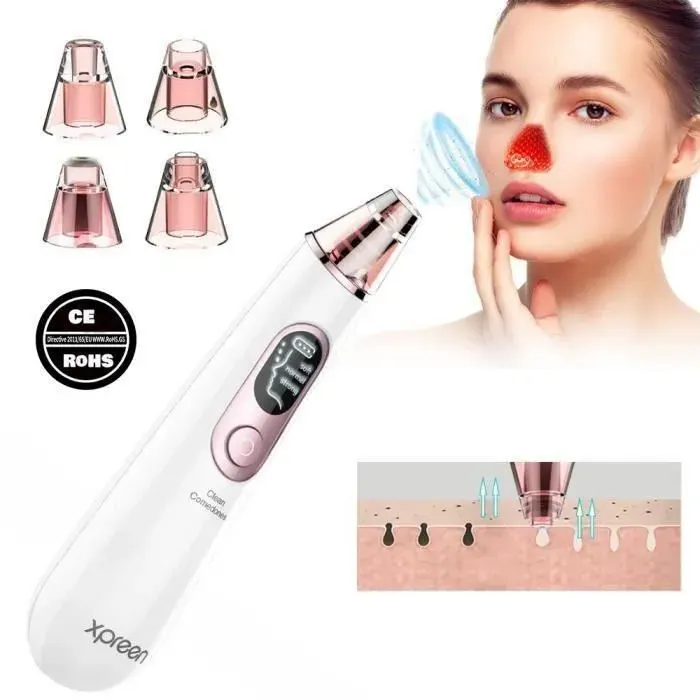 Aspirateur de Point Noirs - Xpreen - Extracteur de Comédons Nettoyant de Pores Rechargeable - Avec écran LED