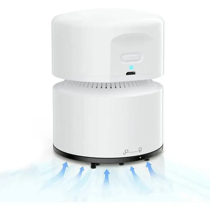 Aspirateur de Table Mini Aspirateur USB Rechargeable 100 Minutes Dautonomie Aspirateur à Main Sans Fil à 360°Blanc