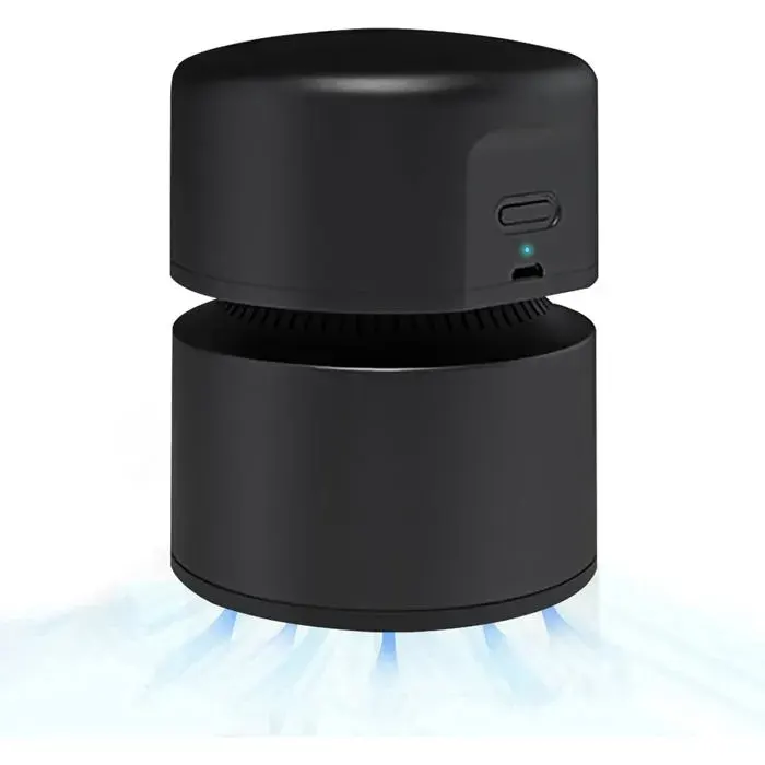 Aspirateur de Table USB Rechargeable 100 Minutes Dautonomie Fonction Darrêt Automatique Aspirateur sans Fil à 360° Noir