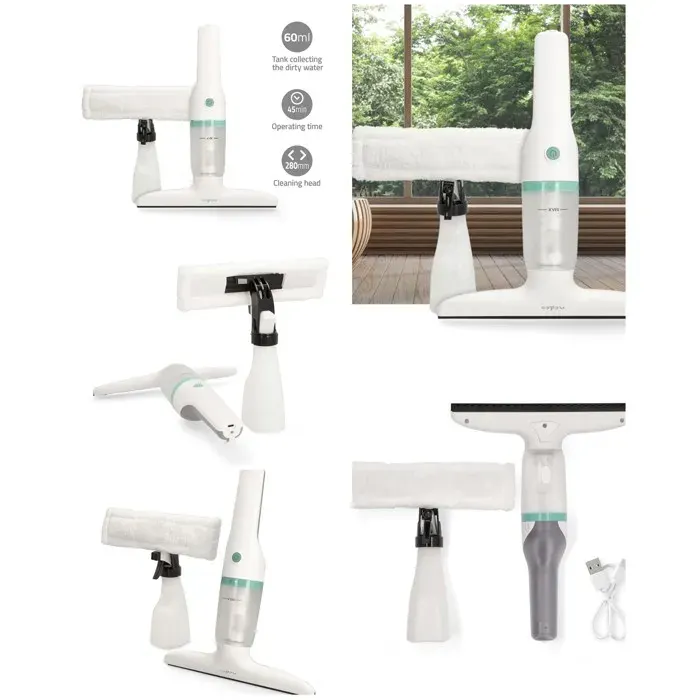 Aspirateur de vitre - LIVOO - 12 W - 28 cm - 1200 Pa - Autonomie 45 min