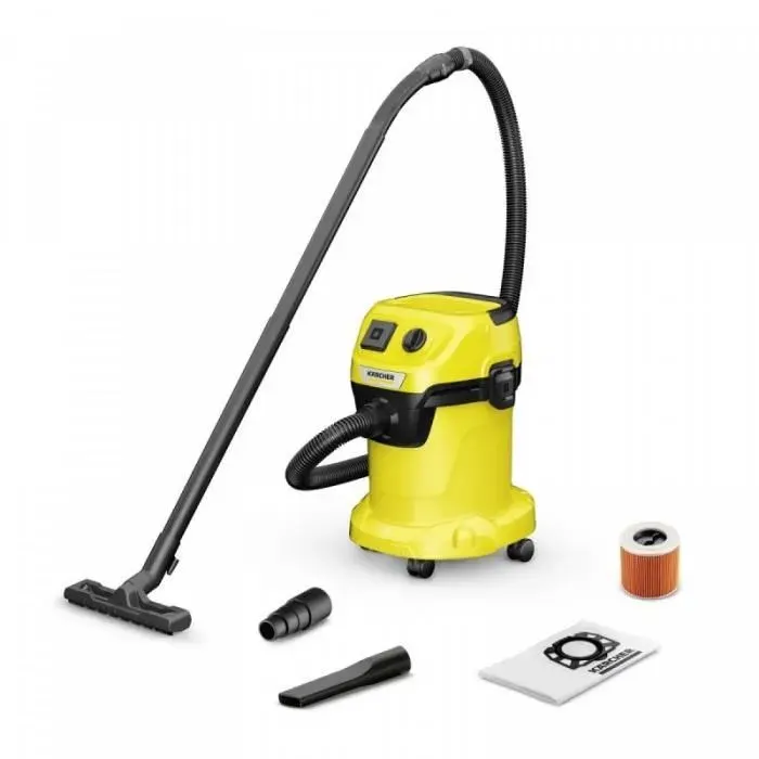 Aspirateur eau et poussière - Karcher - WD 3 P V-17/4/20 - 1000 W - Interchangeables - Jaune