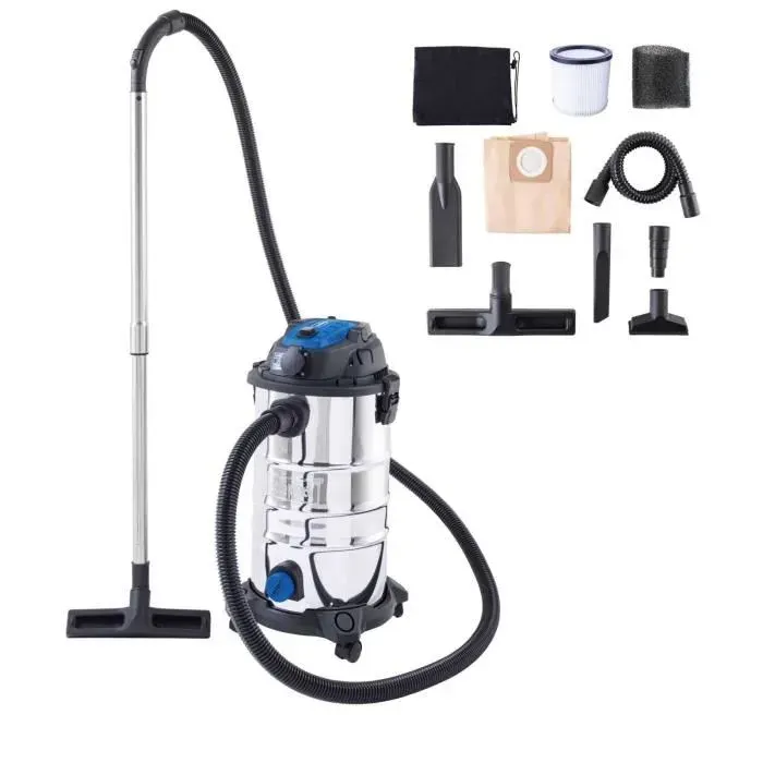 Aspirateur eau et poussière VC30 premium - 1500 W - Cuve inox 30L - SCHEPPACH