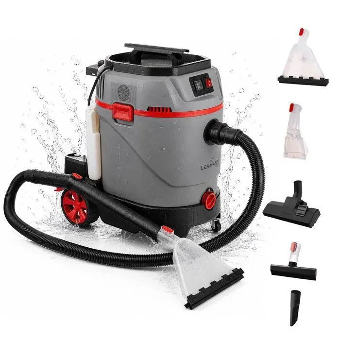 Aspirateur injecteur-extracteur eau chaude - LEHMANN - Primewash - 2800 W - Chauffage 60°C - Cuve 35 L