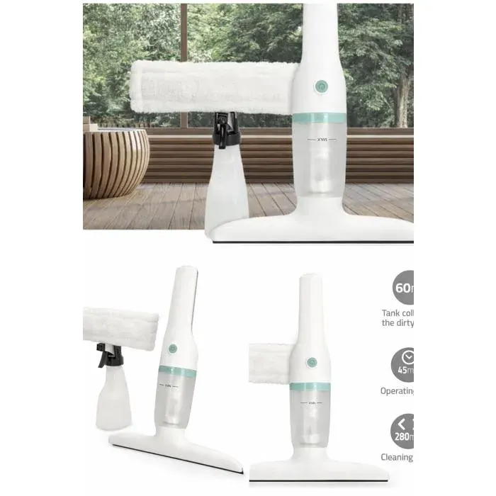 Aspirateur lave-vitres sans fil - LIVOO - 3 en 1 - Tête 28 cm - Autonomie 45 min - Pulvérisateur 350 ml