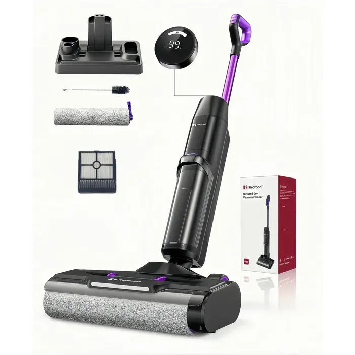 Aspirateur Laveur 3-en-1 20000Pa-2026 Redroad H15-Autonomie 50 MinsAutonettoyage & Auto-PropulséGrand réservoir 910MLÉcran LED