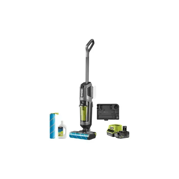 Aspirateur laveur balai 3 en 1 Brushless 18V RYOBI - Batterie 40Ah - Chargeur - RHFC18BL-1X40GL