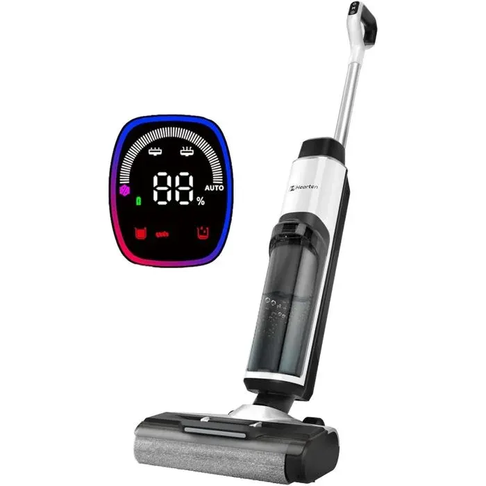 Aspirateur laveur Hearten Électrolyse Brushless - 3 en 1 Autonettoyage LED