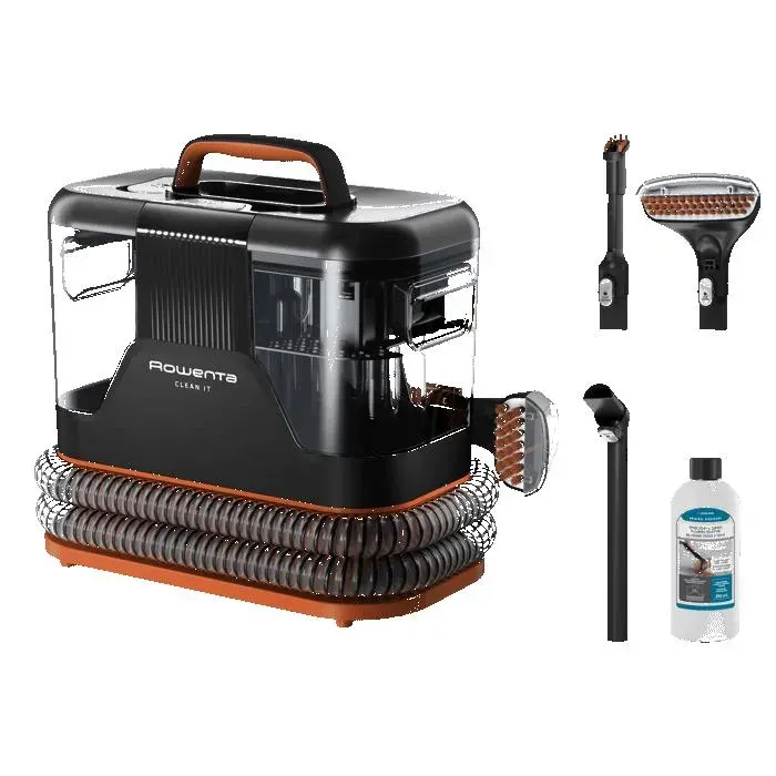 Aspirateur laveur Rowenta Shampouineuse textile Clean It IN5011F0 Noir Orange — vue 3