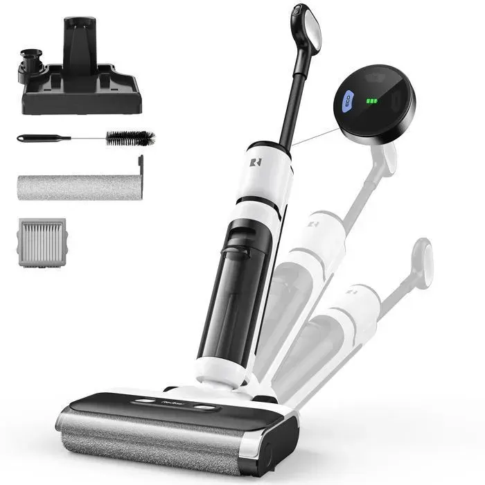 Aspirateur Laveur Sans Fil-Redroad H13- 23000PaAutonomie 75minAuto-Nettoyage Anti-Enchevêtrement Écran OLEDpour Sols Durs-Blanc