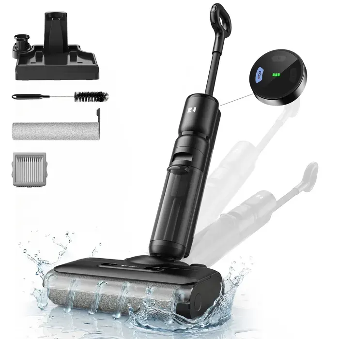 Aspirateur Laveur Sans Fil-Redroad H13- 23000PaAutonomie 75minAuto-Nettoyage Anti-Enchevêtrement Écran OLEDpour Sols Durs-Noir