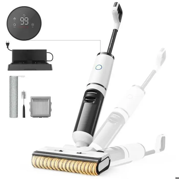 Aspirateur Laveur Sec Et Humide-Redkey W15 PRO-Design Plat à 180° Autonomie 45 MinsSéchage à air chaud 65°C22 kPa
