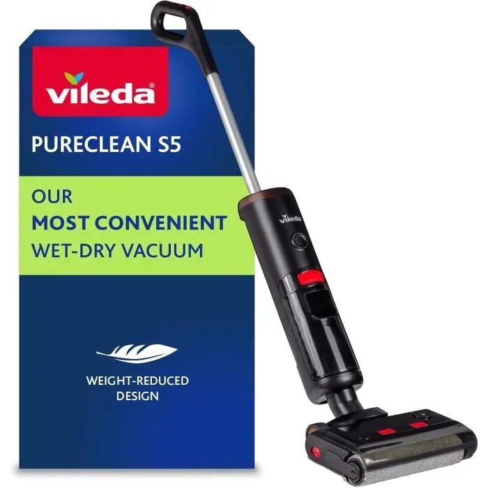 Aspirateur Laveur - VILEDA - PureClean S5 - Auto-Nettoyant - Léger - Sans Fil
