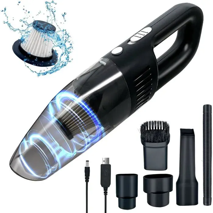 Aspirateur Main sans Fil USB Rechargeable 7000PA Aspirateur Voiture Léger Mini Aspirateur a Main sans Fil Portable avec Filtre