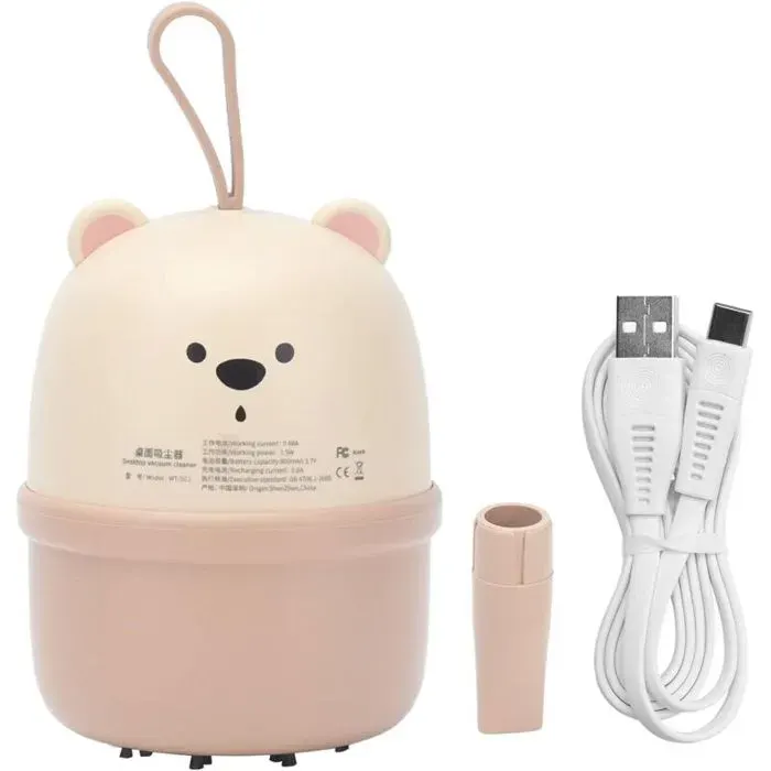 Aspirateur Mini Collecteur de Poussière de Bureau Charge USB Clavier de Bureau Aspirateur(Couleur crème)