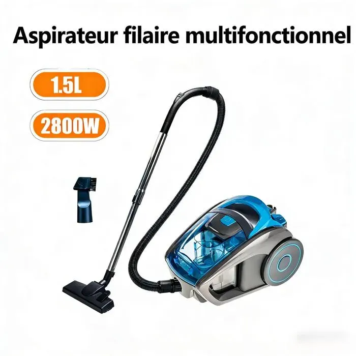 Aspirateur multifonctionnel 2800 W 15000 PA buse à ions négatifs fonctionnement silencieux adapté à diverses situations.