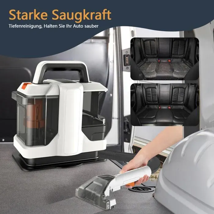 Aspirateur Nettoyeur à eau 750 W - Nettoyeur Vapeur - Shampouineuse moquette - 15 kPa - cordon 55 m - aspirateur tapis Détachant
