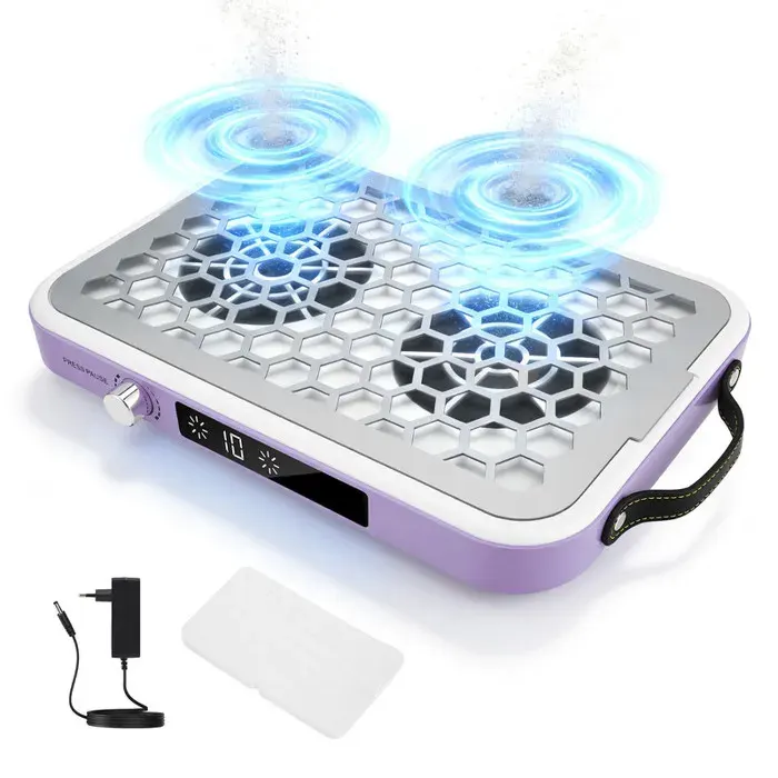 Aspirateur ongles professionnel réglable 8400 RPM double puissance daspiration filtres réutilisables affichage LED