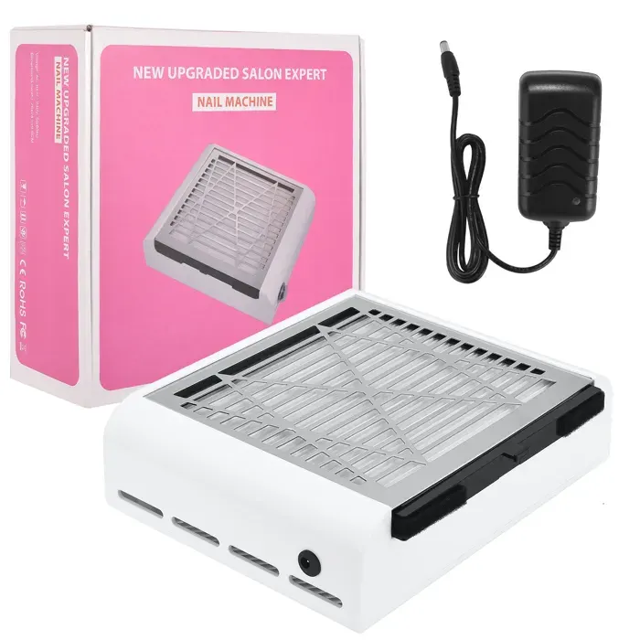 Aspirateur Ongles Professionnelle 40W 4500RPM Aspirateur Manucure Blanc Convient Aux Salons De Manucure Et Aux Particuliers