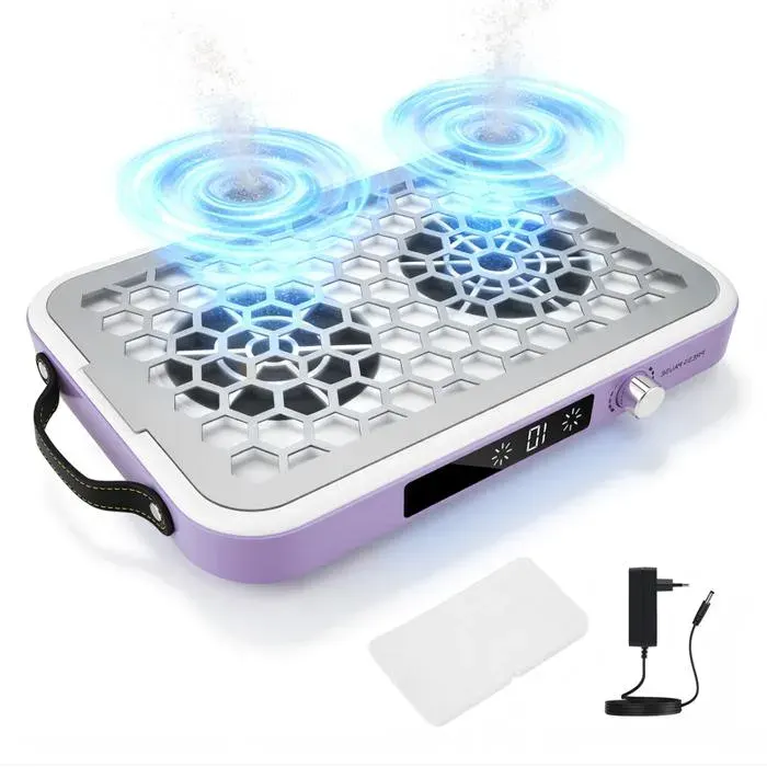 Aspirateur Ongles Professionnelle aspirateur Ongles réglable 8400 RPM Double Puissance daspiration Filtres Réutilisables