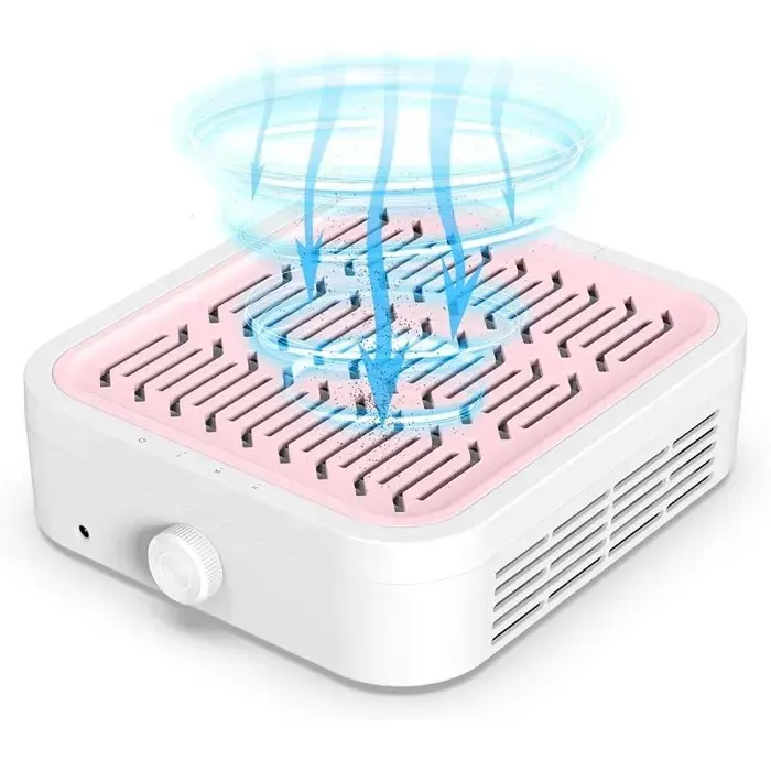 Aspirateur Ongles Professionnelle: Puissant Aspirateur Manucure pour Débutants - Vitesse Réglable Aspirateur de Table Ongle avec