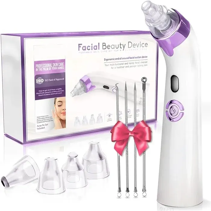 Aspirateur Point Noir & Blackhead Remover Extracteur de Appareil pour le Visage – Machine d’Aspiration Nez & Épurateur de(Violet