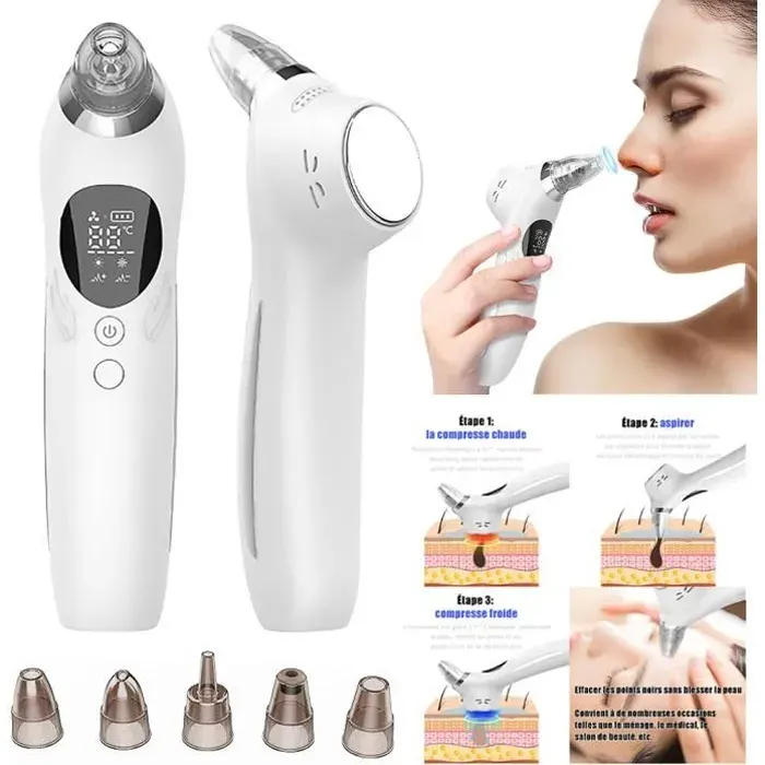 Aspirateur Point Noir Multifonction Soins de la peau Instrument de Beauté Extracteur de Comédons Blackhead Remover Rechargeable