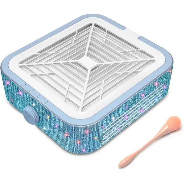 Aspirateur poussière ongles 120 W - manucure pro avec 2 filtres 3 niveaux aspiration ventilation portable pour salon